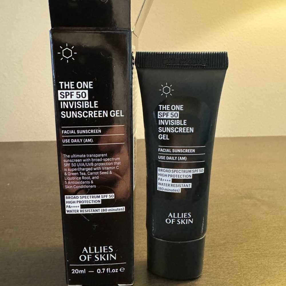 Allies of Skin The One SPF 50 Invisible Sunscreen Gel 20 ml .67 oz Travel Size